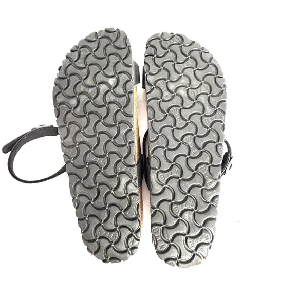 Birkenstock Black Sandals with Adjustable Straps and Cork Footbed - Picture 8 of 11